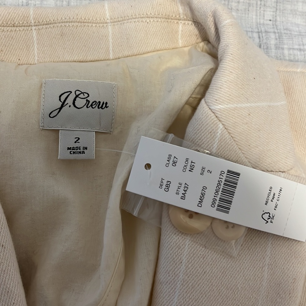 NWT J Crew Alfie blazer in natural denim stripe - Picture 3 of 12